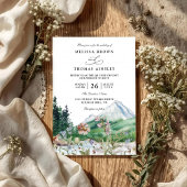 Rustic Mountain Wildflower Boho QR code Wedding 招待状
