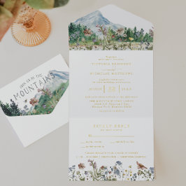 Rustic Mountain Wildflower | Boho Wedding  オールインワン招待状