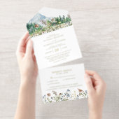 Rustic Mountain Wildflower | Boho Wedding  オールインワン招待状 (切り取り部)