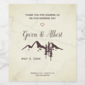 Rustic Mountains Design for Wedding or Event ワインラベル (シングルラベル)