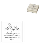 Rustic Mountains Family Return Address ラバースタンプ (押印)