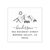 Rustic Mountains Family Return Address ラバースタンプ (インプリント)