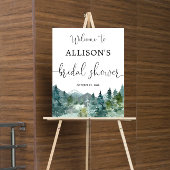 Rustic mountains forest bridal shower welcome sign ポスター