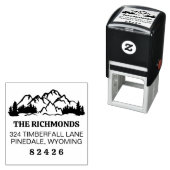 Rustic Mountains & Pine Return Address セルフインキングスタンプ (インサイチュ)