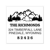 Rustic Mountains & Pine Return Address セルフインキングスタンプ (デザイン)
