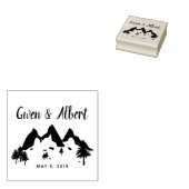 Rustic Mountains Wedding Monogram ラバースタンプ (押印)
