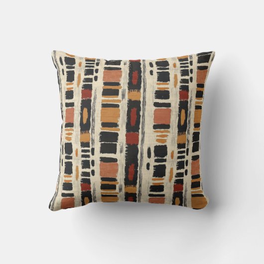 Rustic Mudcloth Geometric Pattern (1) クッション (裏面)