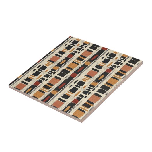 Rustic Mudcloth Geometric Pattern (1) タイル (側面)