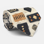 Rustic Mudcloth Geometric Pattern (1) ネクタイ (ロール)
