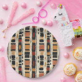 Rustic Mudcloth Geometric Pattern (1) ペーパープレート (パーティー)