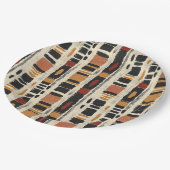 Rustic Mudcloth Geometric Pattern (1) ペーパープレート (アングル)