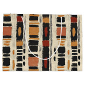 Rustic Mudcloth Geometric Pattern (1) ラージペーパーバッグ (裏面)