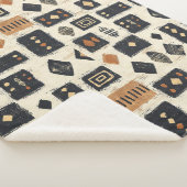 Rustic Mudcloth Geometric Pattern (2) シェルパブランケット (3/4)