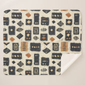 Rustic Mudcloth Geometric Pattern (2) シェルパブランケット (正面(横))