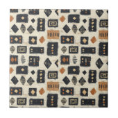 Rustic Mudcloth Geometric Pattern (2) タイル (正面)