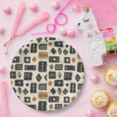 Rustic Mudcloth Geometric Pattern (2) ペーパープレート (パーティー)