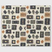 Rustic Mudcloth Geometric Pattern (2) ラッピングペーパー (フラット)