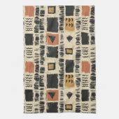 Rustic Mudcloth Geometric Pattern (3) キッチンタオル (縦)