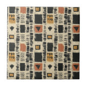 Rustic Mudcloth Geometric Pattern (3) タイル (正面)