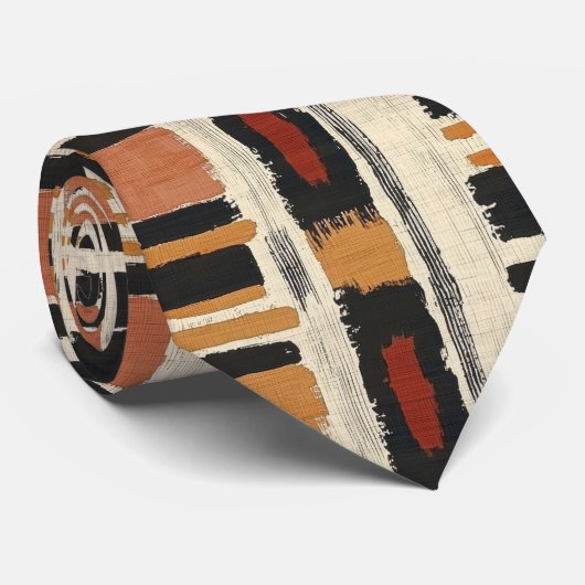 Rustic Mudcloth Geometric Pattern (3) ネクタイ (ロール)