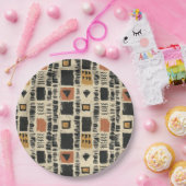 Rustic Mudcloth Geometric Pattern (3) ペーパープレート (パーティー)