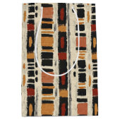 Rustic Mudcloth Geometric Pattern (3) ミディアムペーパーバッグ (正面)