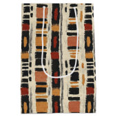 Rustic Mudcloth Geometric Pattern (3) ミディアムペーパーバッグ (裏面)