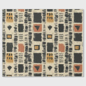 Rustic Mudcloth Geometric Pattern (3) ラッピングペーパー (フラット)