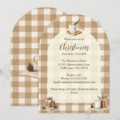 Rustic Mugs Gifts Brown Gingham Christmas Arch  招待状 (正面/裏面)