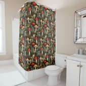 Rustic Mushroom Curtain Nature’s Whimsy in Style シャワーカーテン (インサイチュ)