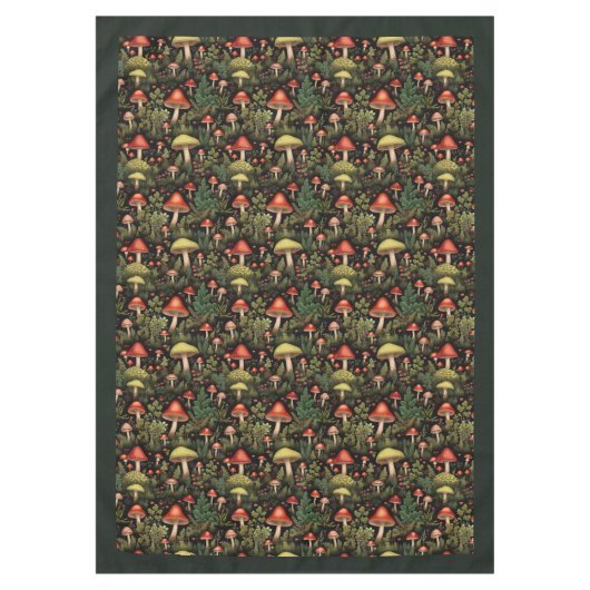 Rustic Mushroom Tablecloth Nature’s Soft Palette テーブルクロス (正面)