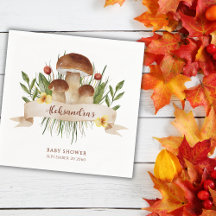 Rustic Mushroom Woodland Autumn Baby Shower 