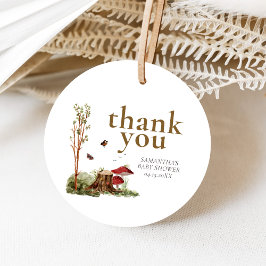 Rustic Mushroom Woodland Baby Shower フェイバータグ