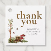 Rustic Mushroom Woodland Baby Shower フェイバータグ (正面)