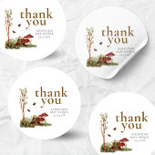 Rustic Mushroom Woodland Baby Shower ラウンドシール