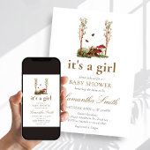 Rustic Mushroom Woodland Baby Shower 招待状