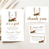Rustic Mushroom Woodland Baby Shower 招待状