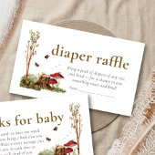 Rustic Mushroom Woodland Baby Shower Diaper Raffle エンクロージャーカード
