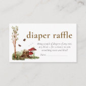 Rustic Mushroom Woodland Baby Shower Diaper Raffle エンクロージャーカード (正面)