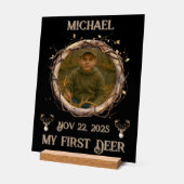 Rustic "My First Deer" Outdoor Deer Hunter アクリルサイン (傾斜)