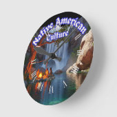   Rustic Native American Culture  Tribes ラウンド壁時計 (傾斜)