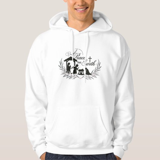 Rustic Nativity Peace on Earth Wreath Adult  パーカ (正面)