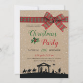 Rustic Nativity Religious Christmas Party Invitati 招待状 (正面)