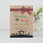 Rustic Nativity Religious Christmas Party Invitati 招待状 (スタンド正面)
