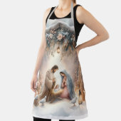 Rustic Nativity Scene with Winter Florals エプロン (インサイチュ)