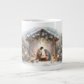 Rustic Nativity Scene with Winter Florals ジャンボコーヒーマグカップ (正面)