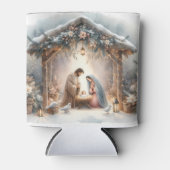 Rustic Nativity Scene with Winter Florals 缶クーラー (正面)