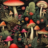 Rustic Nature Blanket Mushrooms & Woodland Vibes フリースブランケット