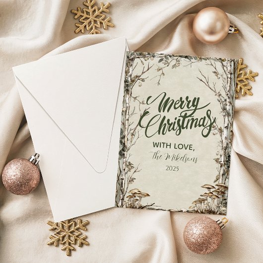 Rustic Nature-Inspired Holiday シーズンカード