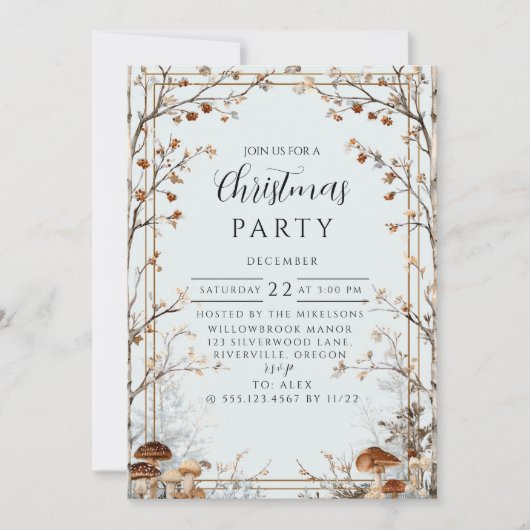 Rustic Nature-Inspired Holiday 招待状 (正面)